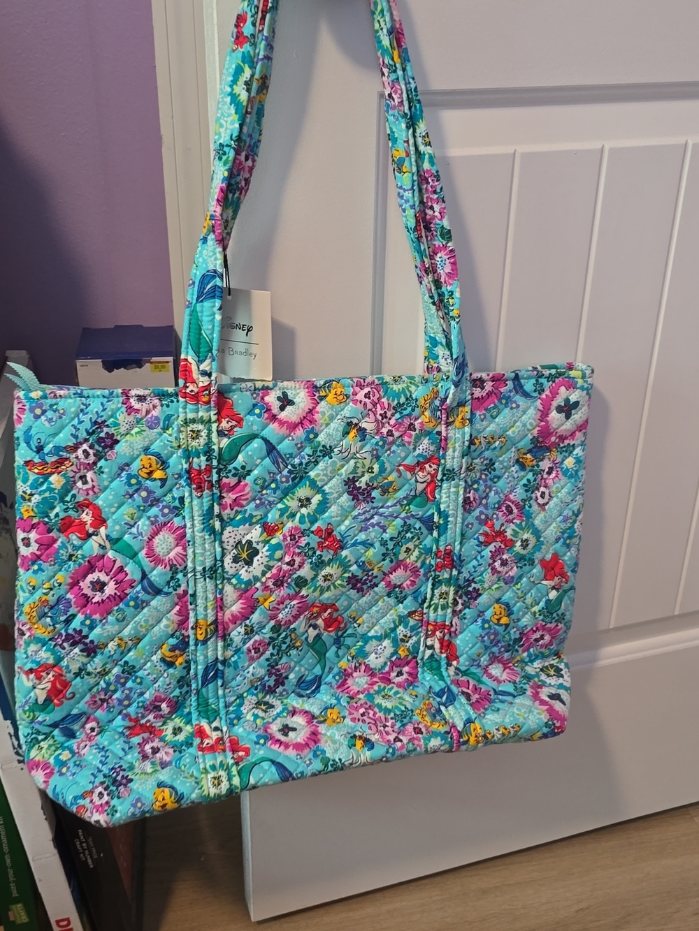 Vera Bradley Little Mermaid Large Quilted Tote Bag - Picture 2 of 6